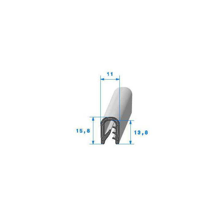 Profilé PVC armé SE685 - 15,8x11 mm L 50 m - joint d'étanchéité noir