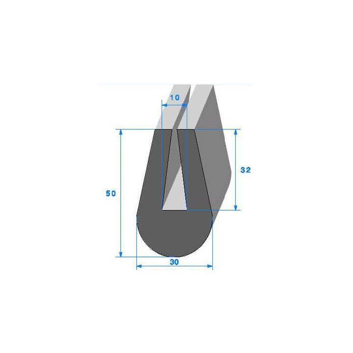Profilé Caoutchouc SE823 - 50x30 mm L 20 m - Profil en U EPDM noir