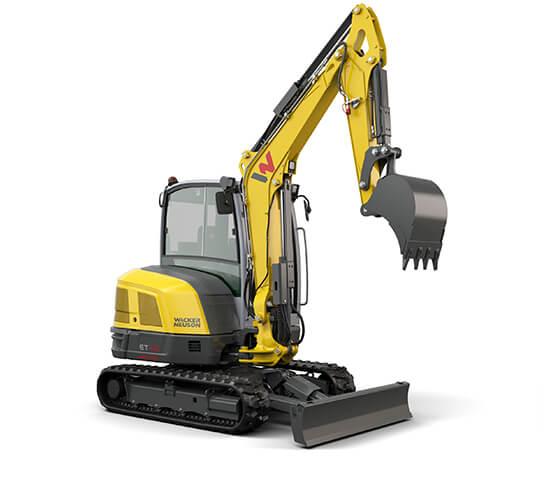 Minipelle Wacker Neuson ET42 - puissance 32,5 kW, poids 4 032 - 5 206 kg, profondeur de creusement 3 544 mm