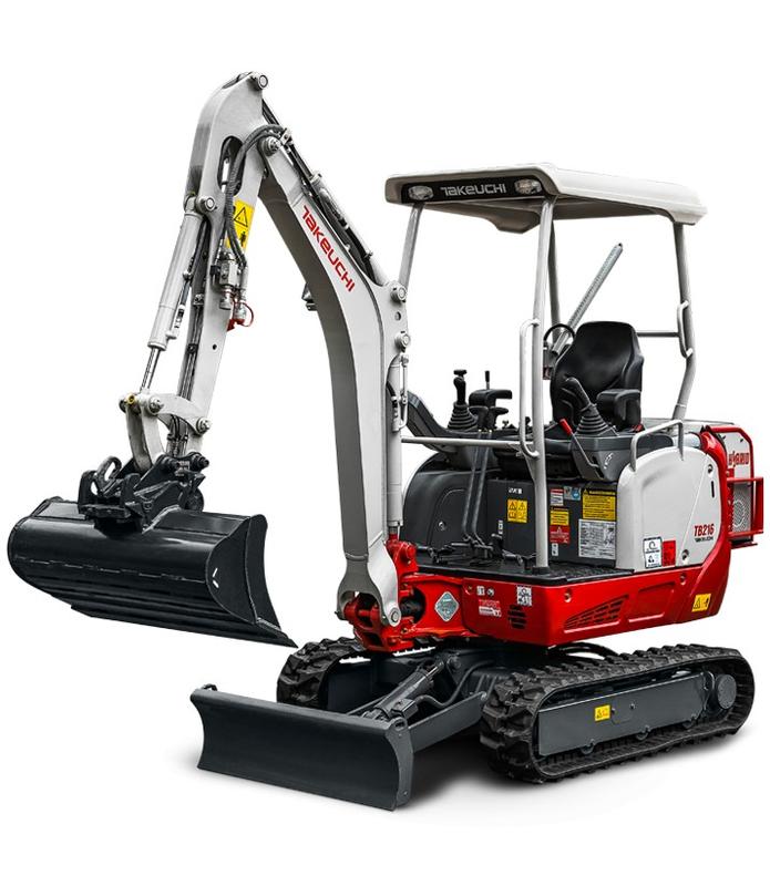 Mini pelle hybride 1,9 tonnes Takeuchi TB216H - Location Lille et Hauts de France