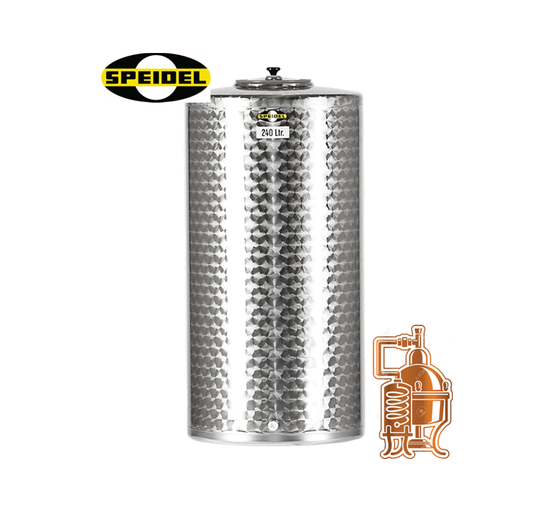 Cuve fond plat spéciale spiritueux en inox 304 ref BD (Speidel)
