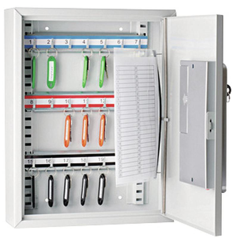 Armoire à clés serrure électronique - Réf 213358 - Capacité 21 ou 32 clés - Tôle acier gris clair