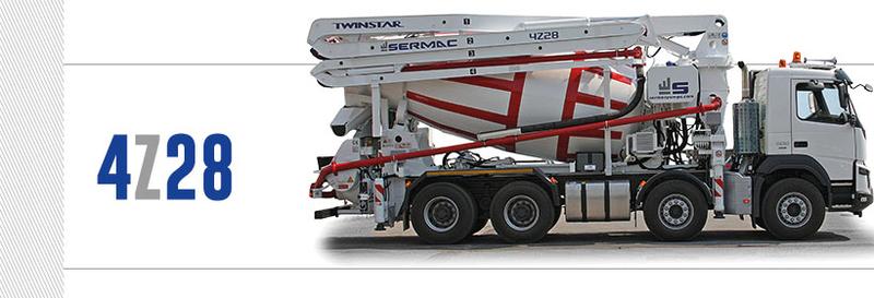 Betonpompa TWINSTAR 4Z28 - bras stationnaires SERIE BS - capacité 9 m³