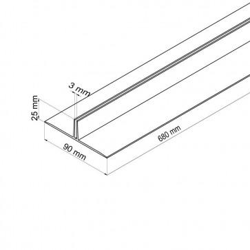 Profil base séparateur 680 mm en PVC - épaisseur 3 mm