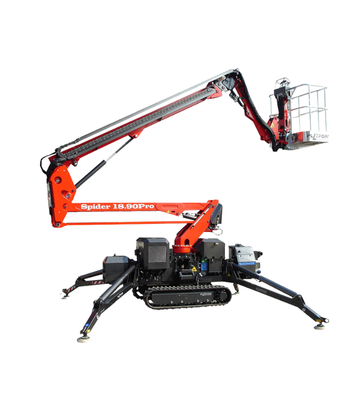 Platform Basket 18 m - retour aux machines, stabilisation compacte, déport max 9,20 m, châssis chenillé, modèle électrique