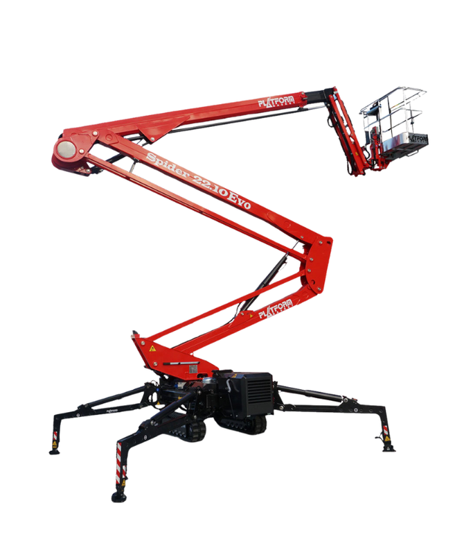 Platform Basket 22m - déport max 10,30 m, hauteur de travail 22 m, châssis chenillé, modèle idéal pour utilisation intérieure