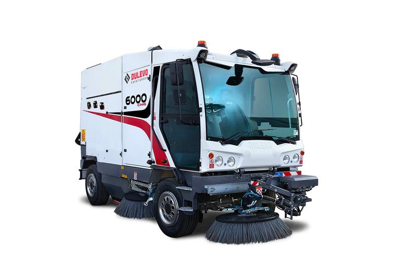 Balayeuse de voirie Dulevo 6000 CNG - gaz méthane, 105000 m²/h, 4.8 m³, 2600 mm largeur de balayage