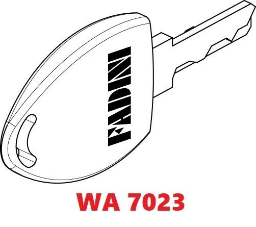 Clé personnalisée WA7023 pour commutateur à clé FADINI CHIS37 et ZERO - 378L-WA7023