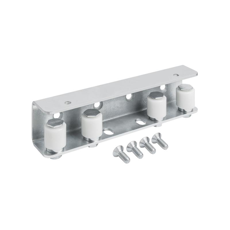 Plaque de guidage en acier galvanisé 283.301 - adaptable sur profil guide 283.323 et 283.333 pour système d'entrainement HIMOTION série 280 portail coulissant sur rail