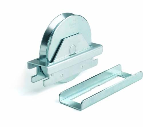 Roue en acier galvanisé 140.100 - support à clipser pour portail coulissant sur rail