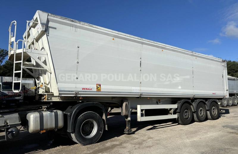 Semi-remorque Benalu BULKLINER CEREALIERE SANS BÂCHE 52 m³ 3 essieux - Benne arrière, occasion