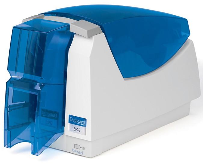 Imprimante Badges DATACARD SP35+ - impression couleur, vitesse YMCKO 120c/h, bac de sortie 100 cartes