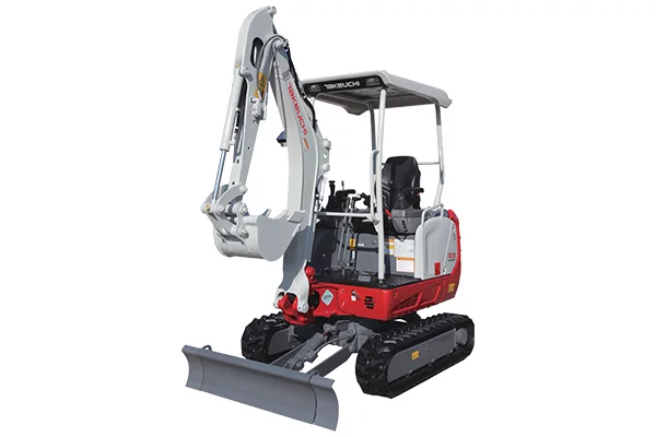 Mini-pelle TB216 Takeuchi neuve - 1.77 t, profondeur 2.39 m, moteur 11.5 kW