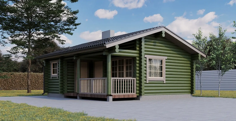 Pille - Cabane de plain-pied 34.2 m² avec sauna et terrasse de 10.5 m²