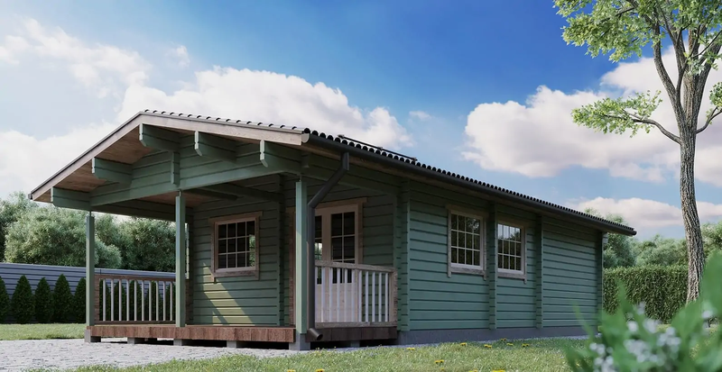 Lars 2 - cabane de 41,3 m² avec 1 chambre, 1 salle de bains et terrasse de 11,6 m²