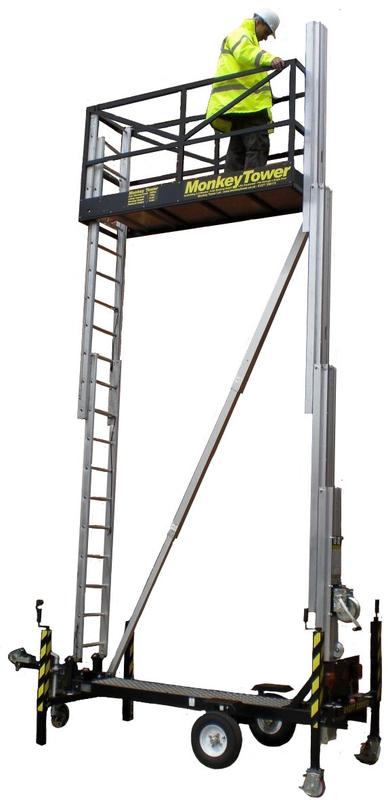 Echafaudage tractable MONKEY TOWER - PALVAC, hauteur de travail 6500 mm, capacité 275 Kg