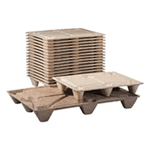 Palette bois moulée - 2 à 4 entrées, réutilisable et emboîtable, conforme PEFC