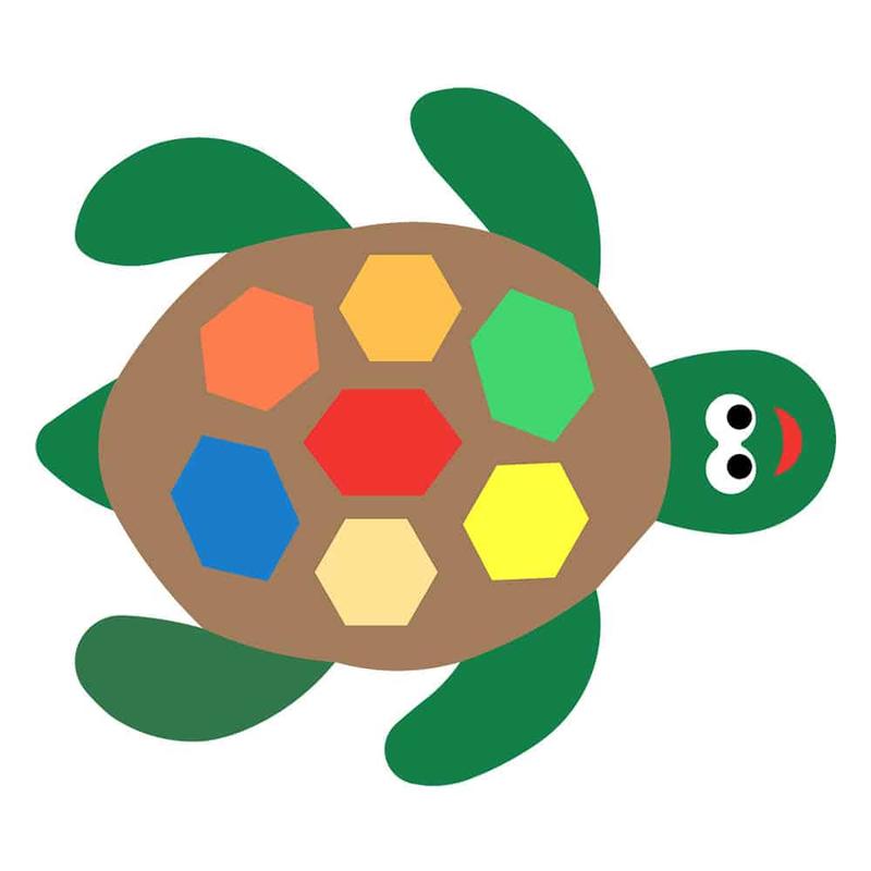 Tortue coloré EPDM - Animaux aquatique 2D - 115 cm x 130 cm