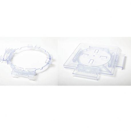 Kit de fixations pour finitions latérales terrasse - Transparent - Vérindal - Plaque à dalle et support d'habillage