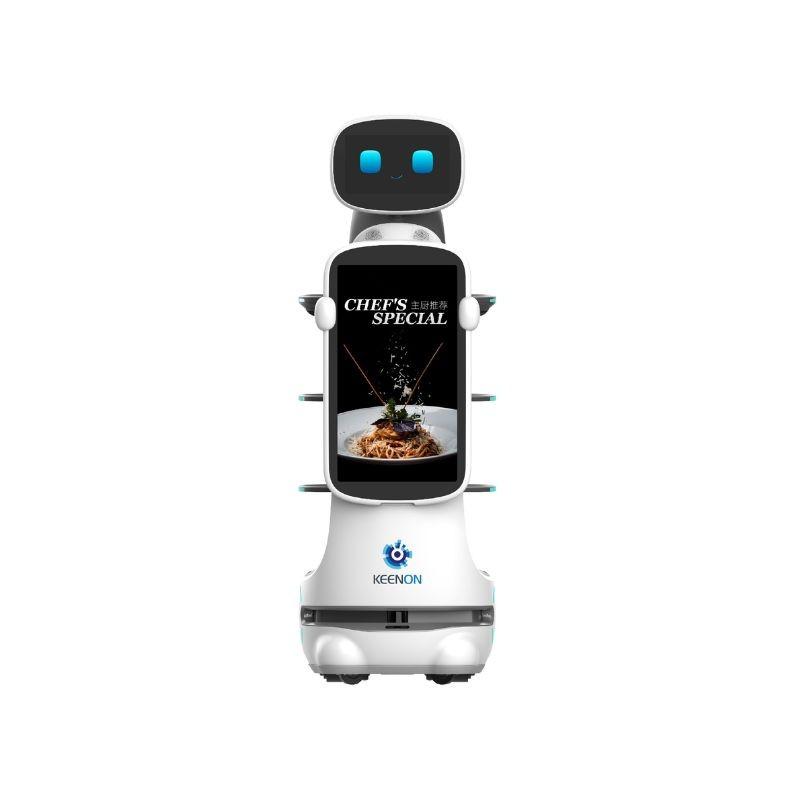 Robot autonome Keenon Dinerbot T10 - Livraison, capacité 40 kg, autonomie 8h, écran publicitaire