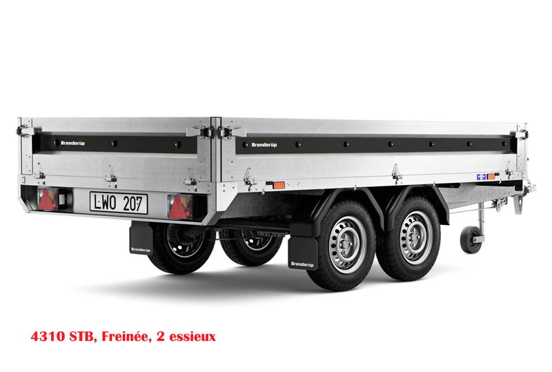 Plateau multi-fonctions BRENDERUP 4260ST UB 750 - 2,58 m x 1,42 m - PTAC 750 kg - 2 essieux - Fixe - Non Freiné
