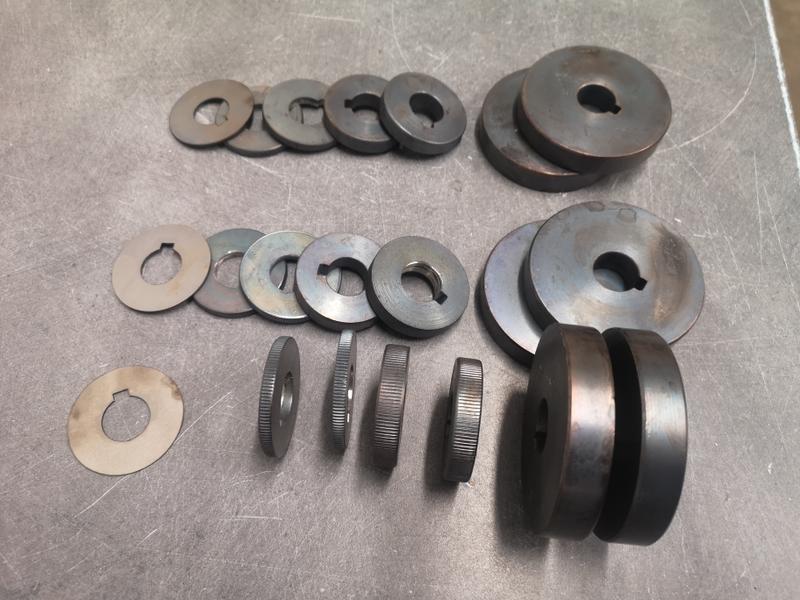 Galets moletés pour axe 20mm - set pour 3 axes - Cintreuse à galets