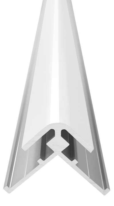 Profilé d'angle extérieur 90° pour finition panneaux VIPANEL H2.55M blanc - 2550 x 11 x 11 mm