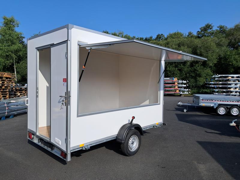 Remorque MAGASIN 3 m x 1,77 m x hauteur 2,1 m - panneaux sandwich 30 mm, sol contreplaqué 18 mm