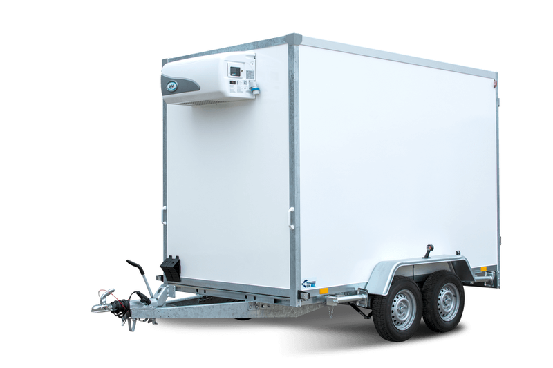 Remorque FRIGO 3 m x 1,65 m x hauteur 2 m double essieux avec frein PTAC 2000 kg