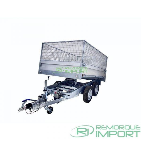Pack ridelles grillagées remorque benne alu avec roues dessous - PTAC 1000 à 2000 kg