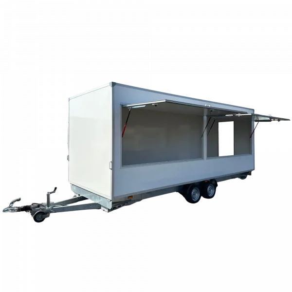 Remorque Magasin RESP double essieux - plancher plat, porte arrièrre centrée, roues 195/50R13C