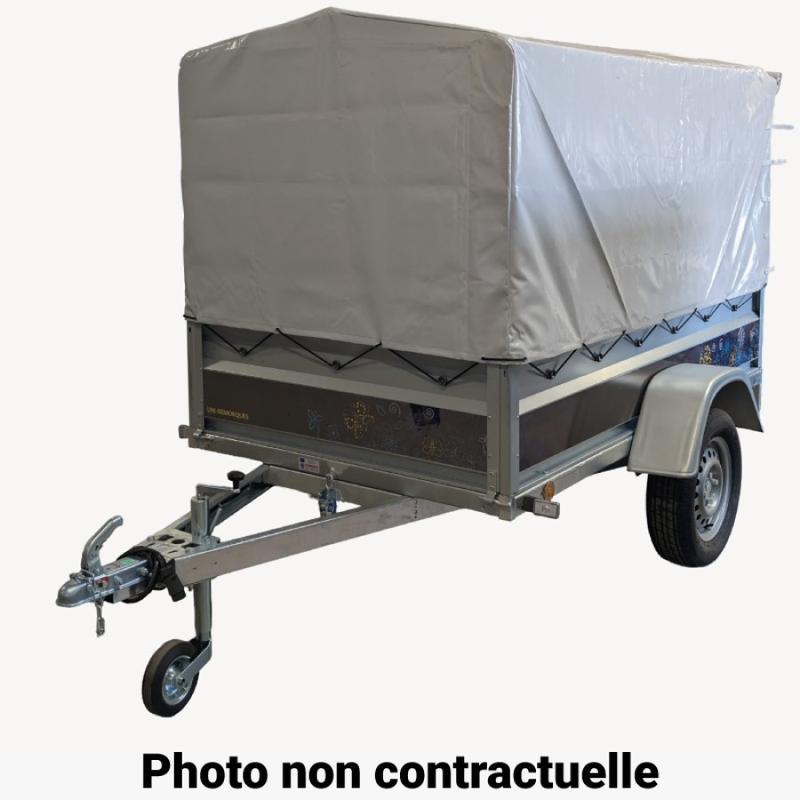 Pack Bâche Haute remorque LUNI 233 freinée Lider - 750 kg, 2330 x 1320 x 460 mm