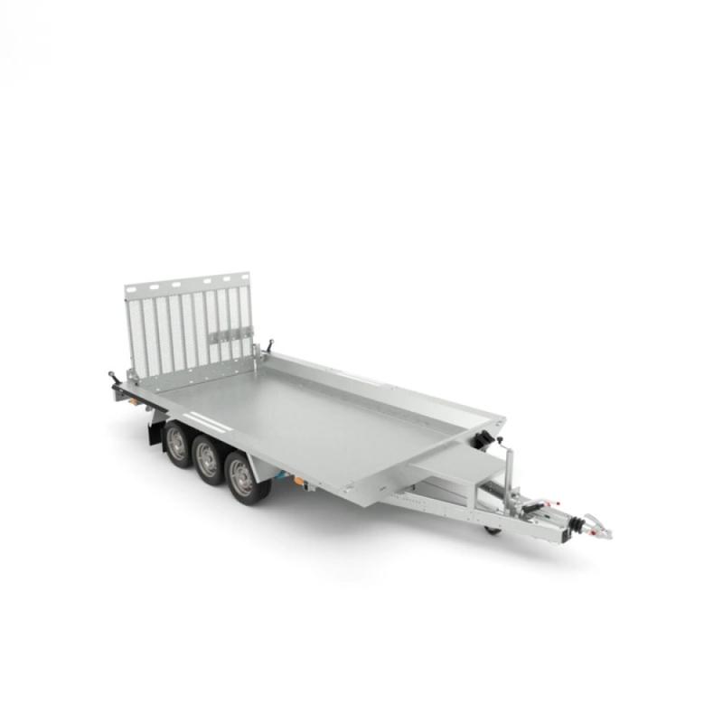 Porte-engins BAU 3 400/3 Martz - 3500 Kg, 3 essieux, hayon, plancher bois
