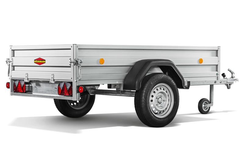 Remorque alu BOCKMANN TL-AL 2513/75 - 750 kg, 2,51 x 1,30 m, ridelles aluminium anodisé