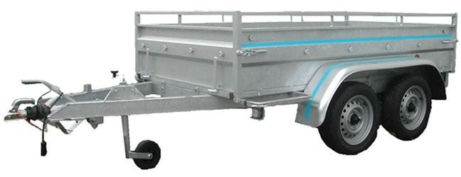 Remorque 250 BA2F robuste 2 essieux freinés 750kg - dimensions int. 250 x 130 x 50 cm