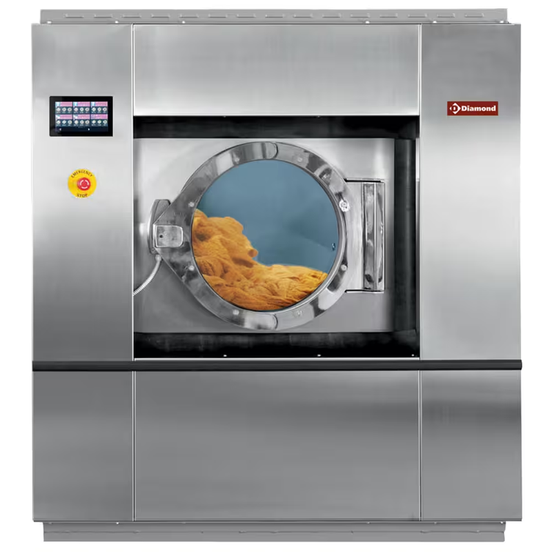 Lave-linge industriel à super essorage, 30 kg inox - 970 kg - Réf DIAMOND-EU-DLW30-TS/D