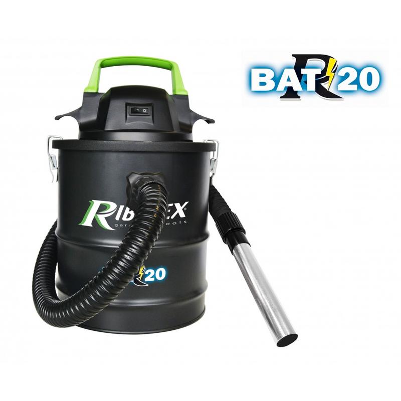 Aspirateur à cendres à batterie R-BAT20 15 L - Bidon 15L, tuyau flexible 110 cm, filtre HEPA - RIBIMEX