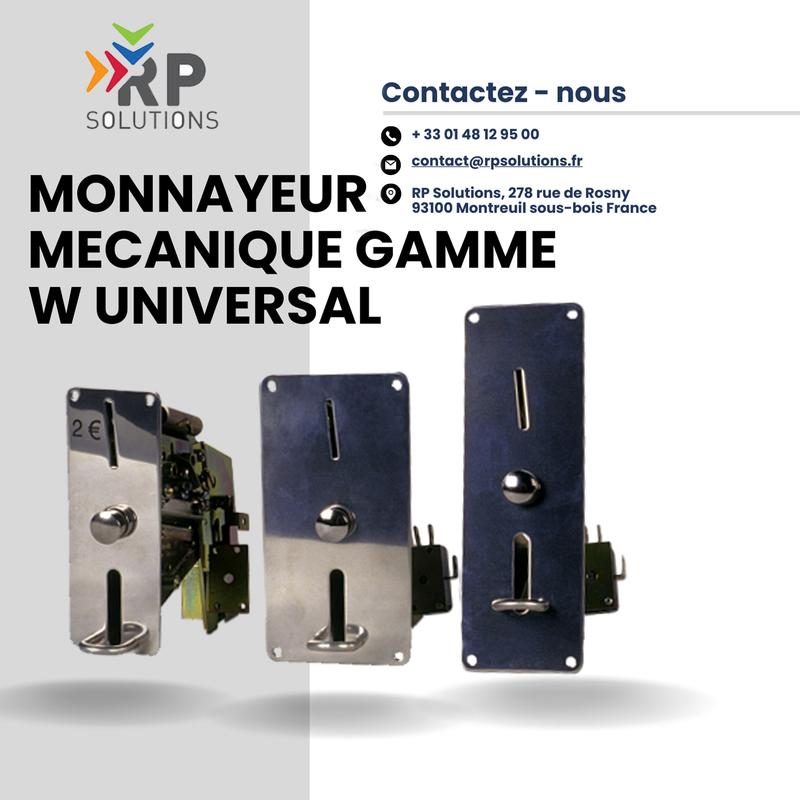 Monnayeur mécanique gamme W Universal - référence 10WFWAFS2EURO - spécial 1 ou 2 €