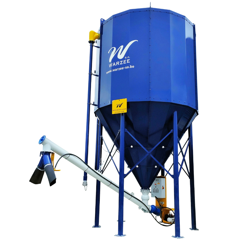Silo à ciment Warzée SVC - Modèles SVC30 et SVC60 - Volume 35 à 60 m³ - Dosage automatisé
