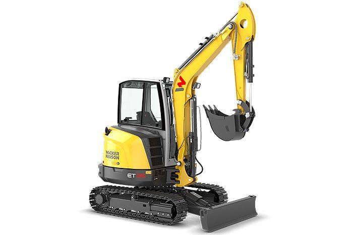 Mini-pelle sur chenilles Wacker Neuson ET35 - 3 364 kg, 2 711 mm de hauteur, 5 271 mm de longueur, 1 630 mm de largeur