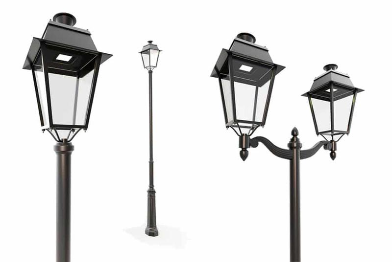 Lampadaire Esplanade - Mât City-Module aluminium 3 à 4,5 m avec borne octogonale