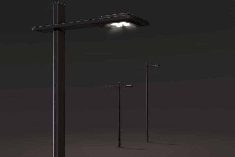 Candélabre Imawa PM - Hauteur 4 à 6 m - Profil aluminium spécifique 141x128 mm - Éclairage urbain
