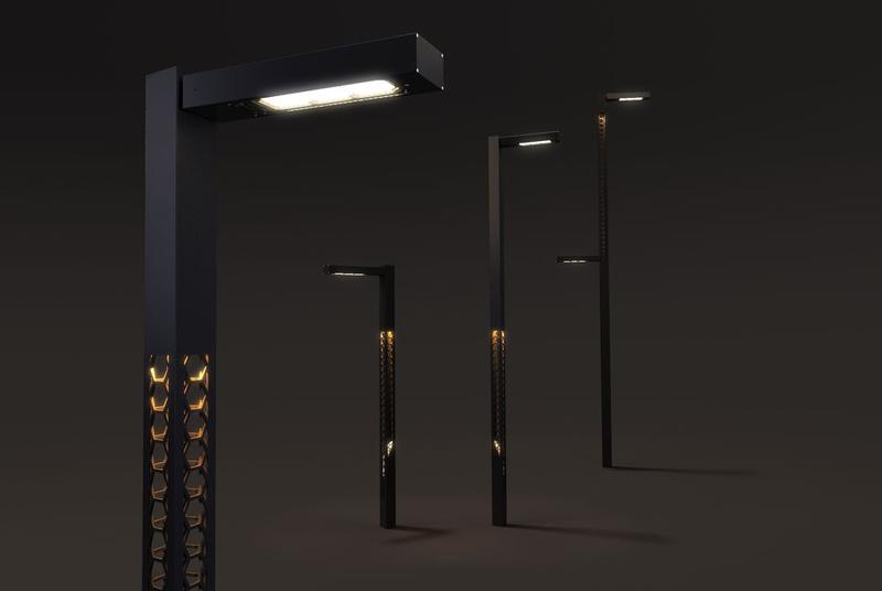 Lilio - Lampadaire urbain Technilum - Hauteur 3,5 à 8 m - Profil aluminium ajouré