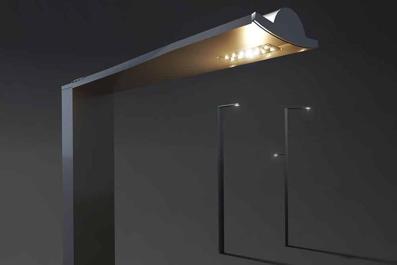 Lampadaire Vermentino City Module - profil aluminium 200x120 mm - hauteur 4 à 8 m