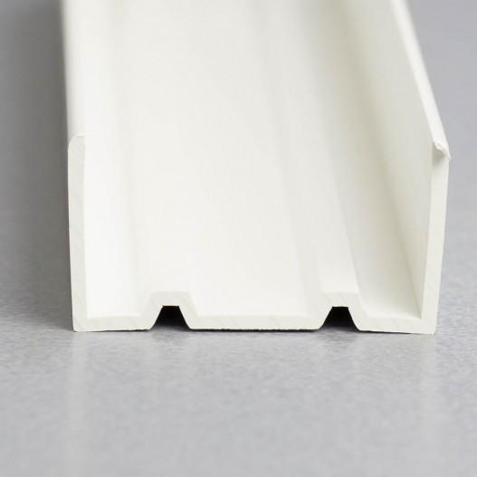 U de sol PVC blanc de 40 mm - longueur 3 m, largeur intérieure 41 mm, hauteur 25 mm