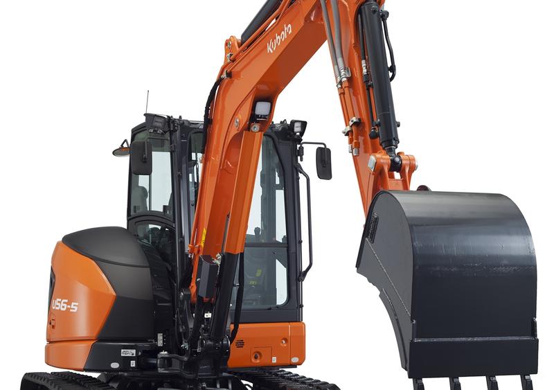Mini-Pelle Kubota U56-5 de 5 tonnes - Poids 5520 kg, Profondeur fouille 3630 mm