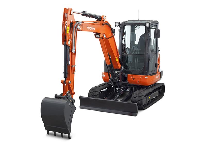 Mini-Pelle Kubota KX042-4 - Poids 4125 kg, Profondeur fouille 3375 mm, Puissance 39.4 ch