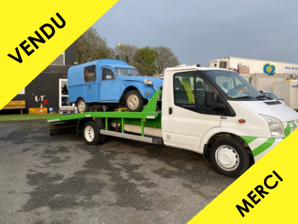 UTILITAIRE P35 - FORD TRANSIT Diesel 115CV 2010 - Châssis cabine 3T500 - Porte voitures rampes alu - Treuil 4T - 4,50 m x 1,98 m