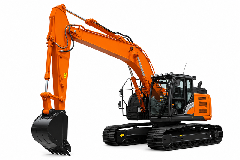 Midi-Pelle ZX225-7 - Hitachi ZX225US-7, rayon court, lame nivellement, consommation réduite