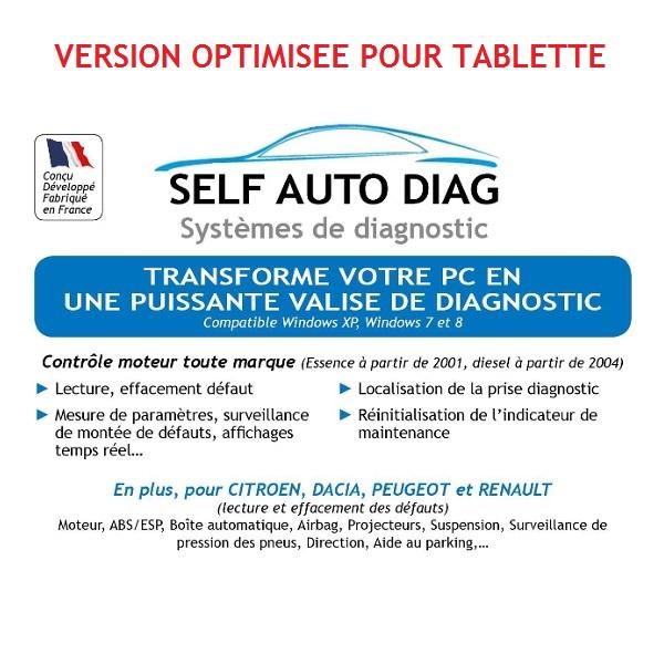 ULTIMATE DIAG ONE - Optimisé pour tablette WINDOWS - Kit complet avec interface USB/OBD